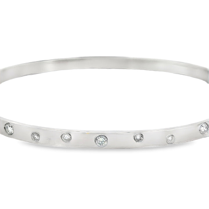 0.75 CTW Diamond 14K White Gold Bangle Bracelet