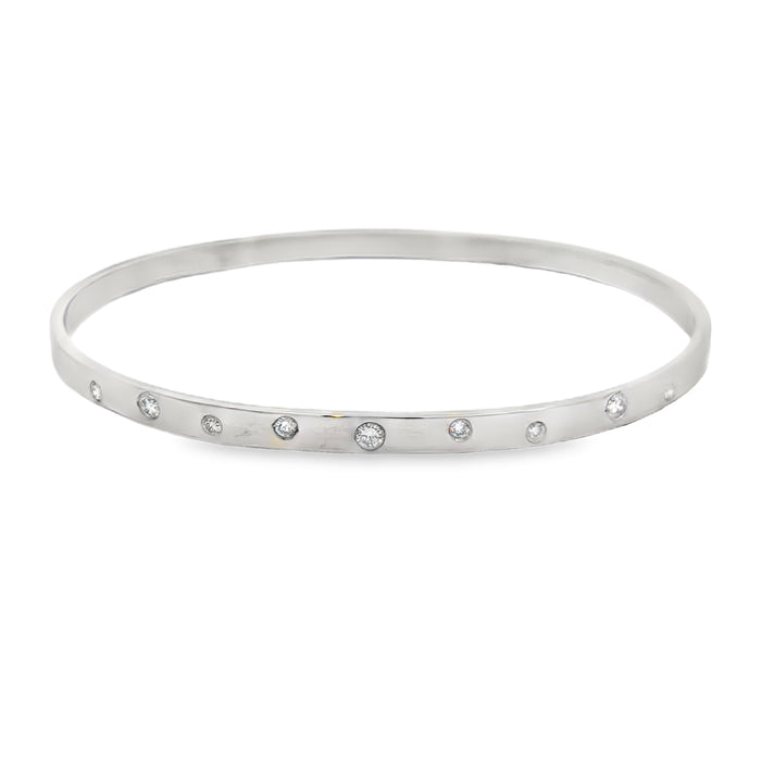0.75 CTW Diamond 14K White Gold Bangle Bracelet