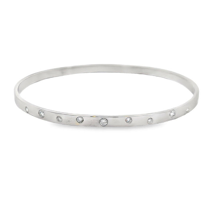 0.75 CTW Diamond 14K White Gold Bangle Bracelet