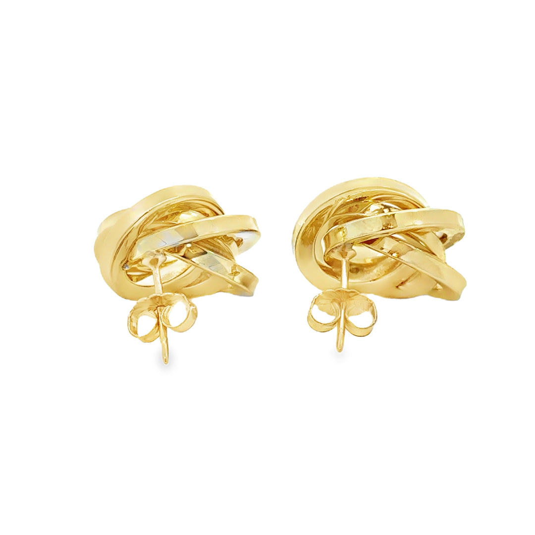 14K Yellow Gold Knot Stud Earrings