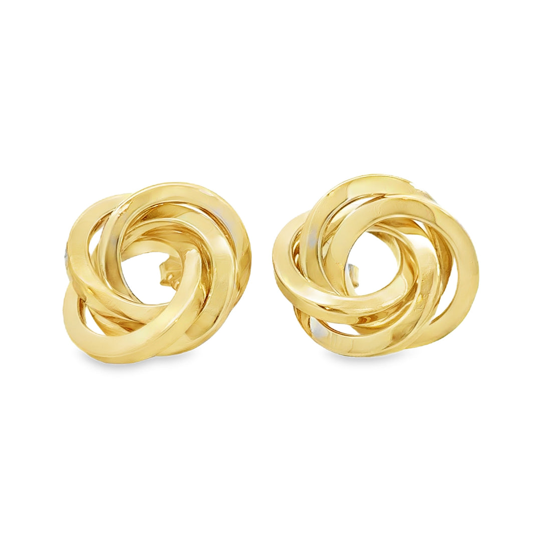 14K Yellow Gold Knot Stud Earrings