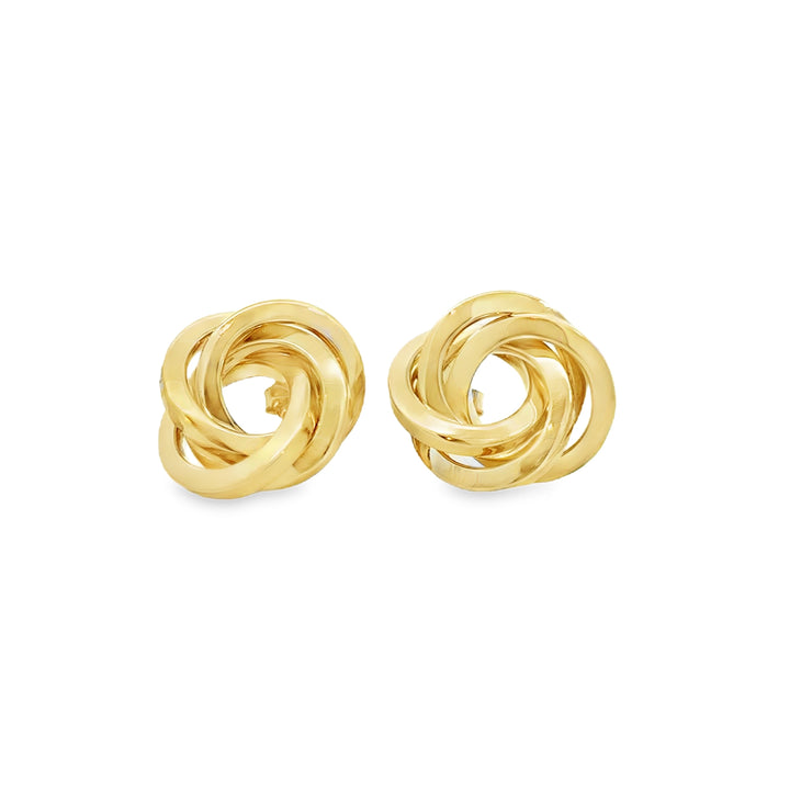 14K Yellow Gold Knot Stud Earrings