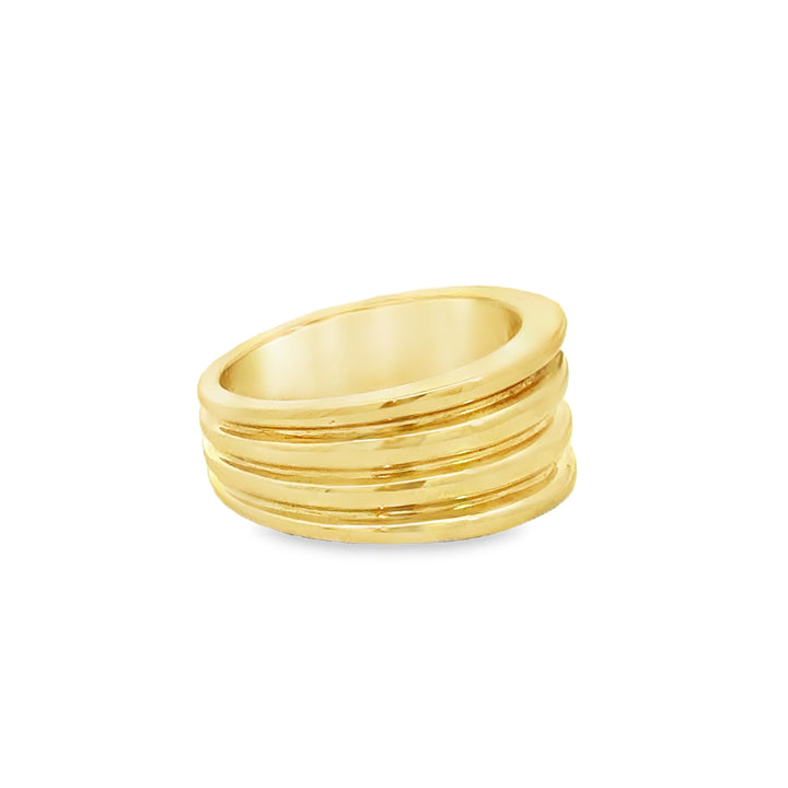 14K Yellow Gold Wide Band Ring