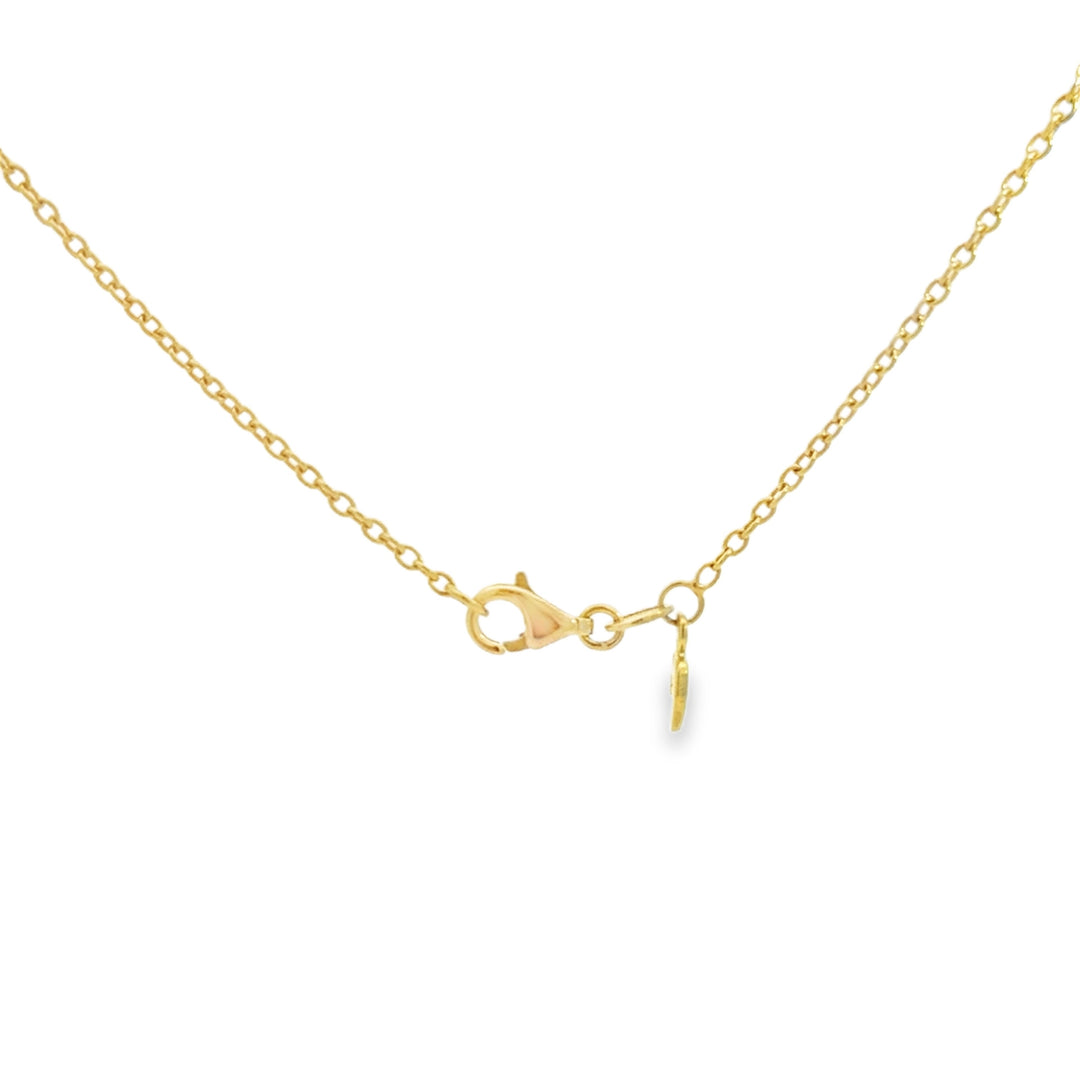18K Yellow Gold 0.35 CTW Diamond Ball Necklace 16"