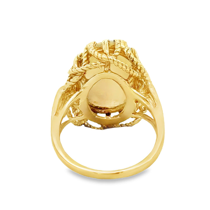 10K Yellow Gold Opal Statement Ring