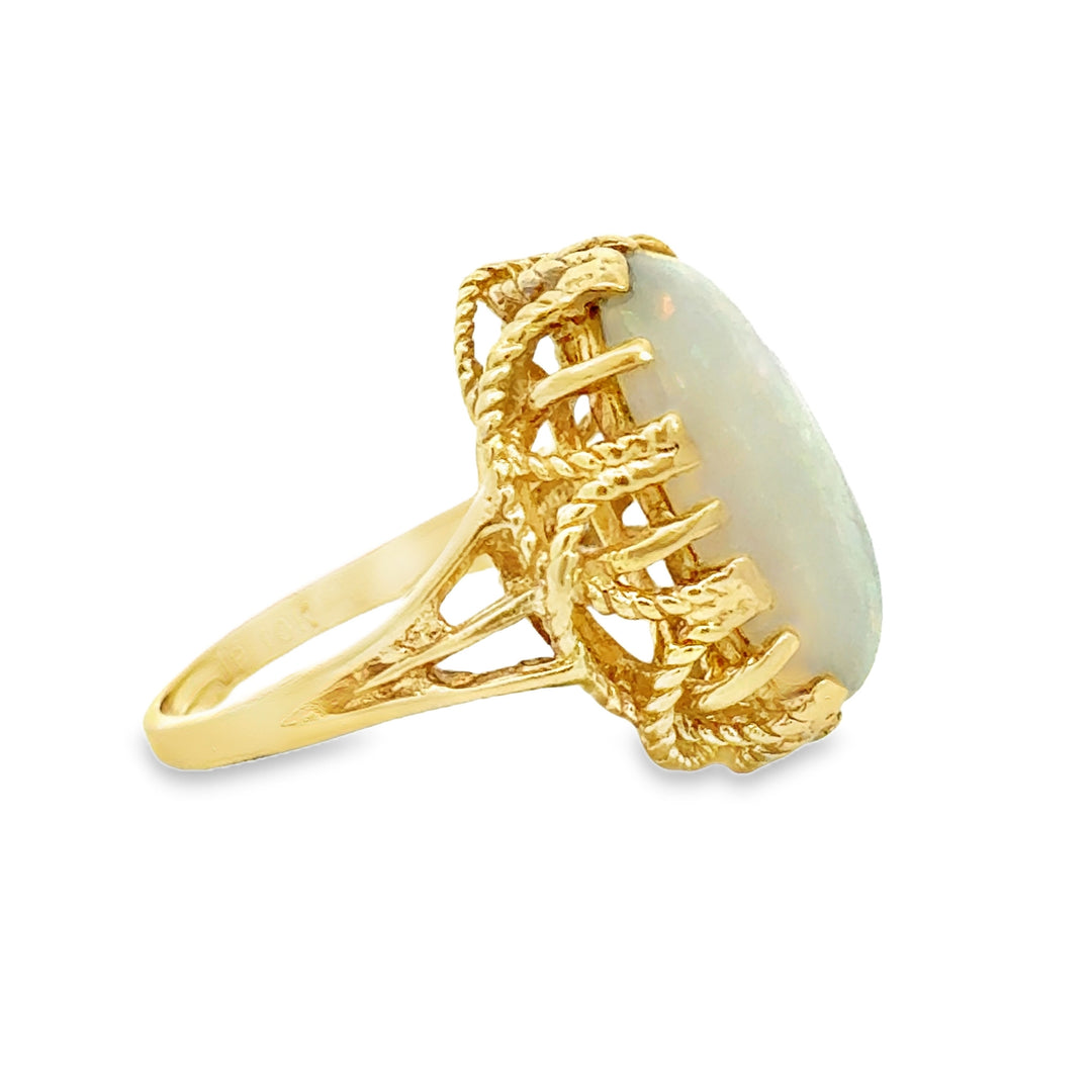 10K Yellow Gold Opal Statement Ring