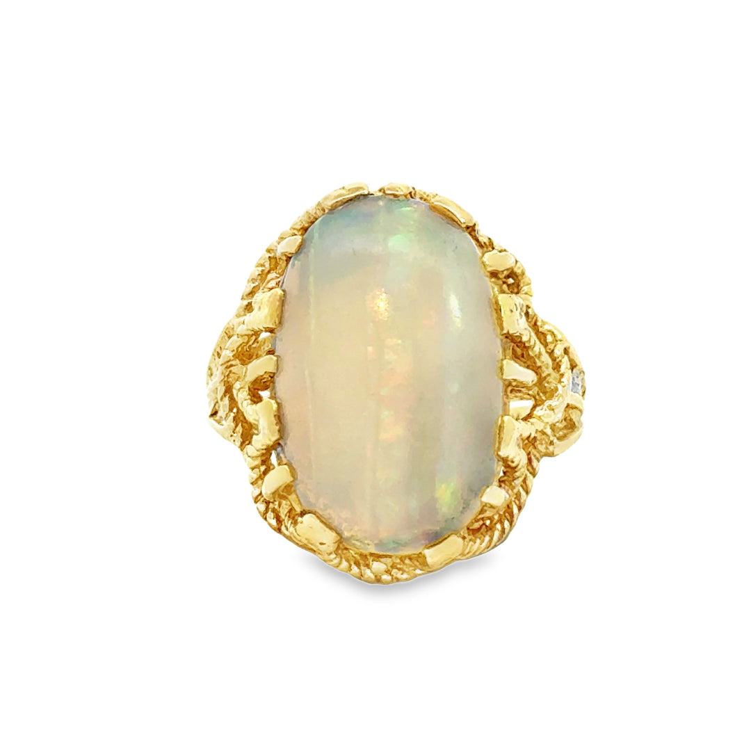 10K Yellow Gold Opal Statement Ring