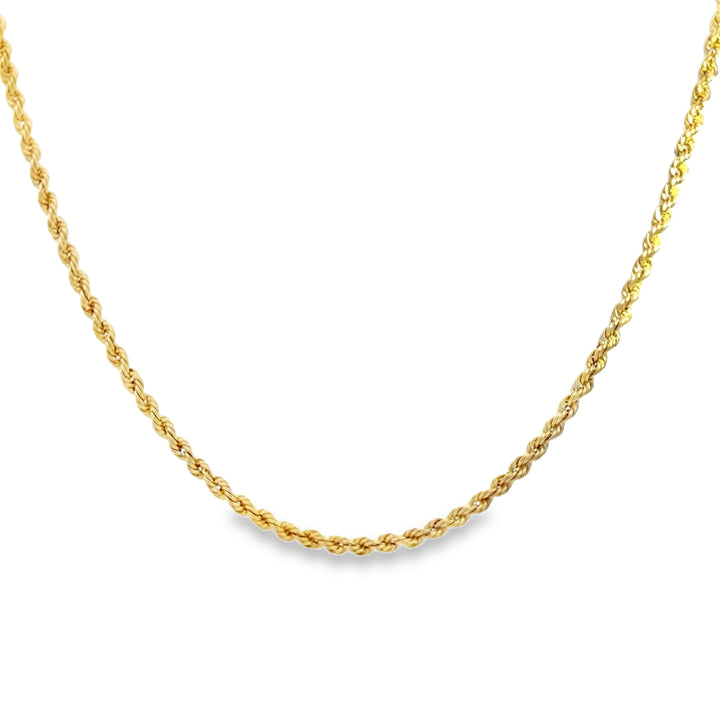 14K Yellow Gold 3.4mm Rope Chain Necklace 24"