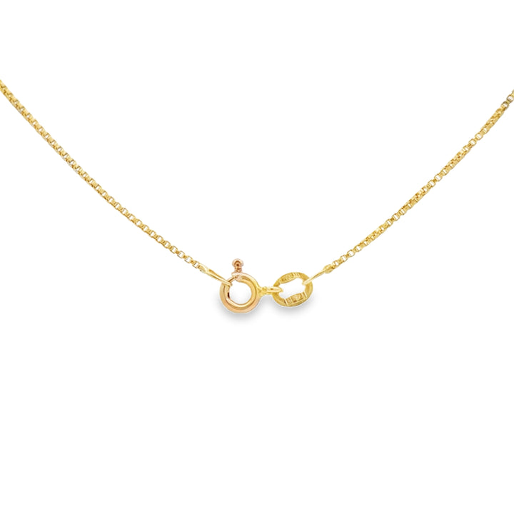 14K Yellow Gold 0.85mm Box Chain Necklace 18"