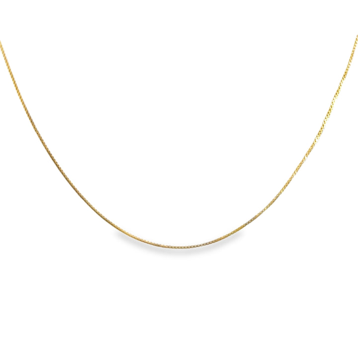 14K Yellow Gold 0.85mm Box Chain Necklace 18"