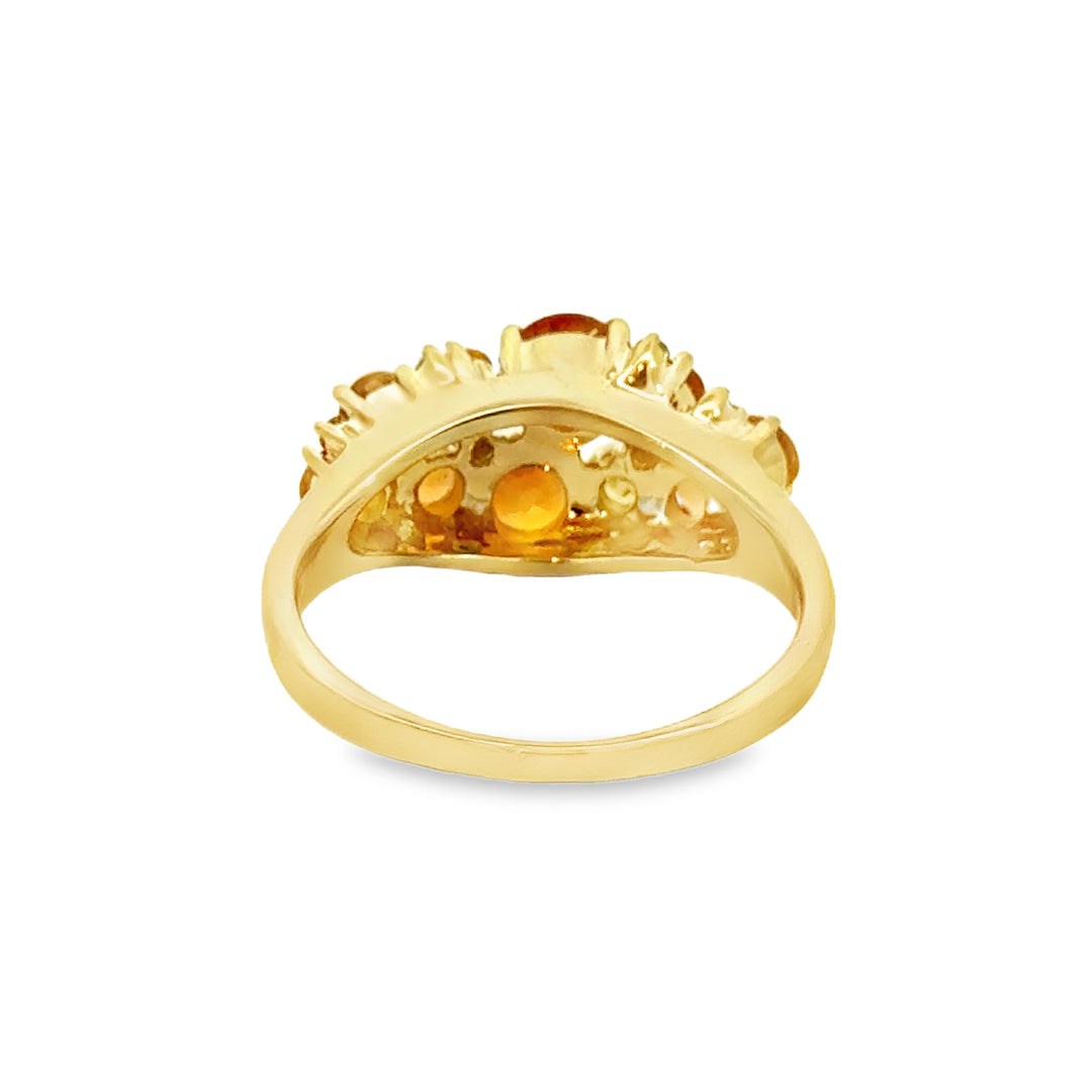 14K Yellow Gold 0.15 CTW Diamond Multi-Color Sapphire Ring