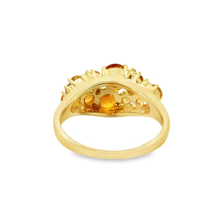 14K Yellow Gold 0.15 CTW Diamond Multi-Color Sapphire Ring