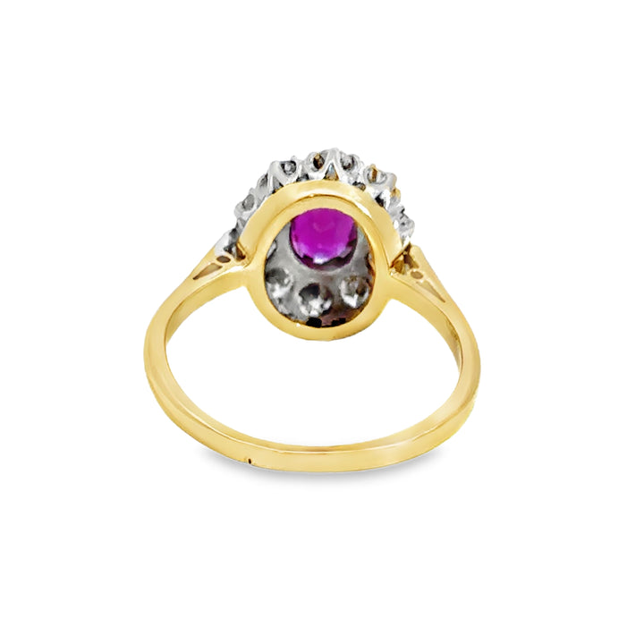 Vintage Ruby and Diamond Ring 0.60 CTW Diamonds 18K Yellow Gold