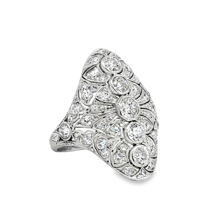 2.00 CTW Diamond Vintage Ring Platinum