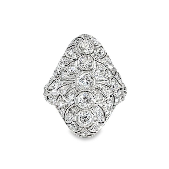 2.00 CTW Diamond Vintage Ring Platinum