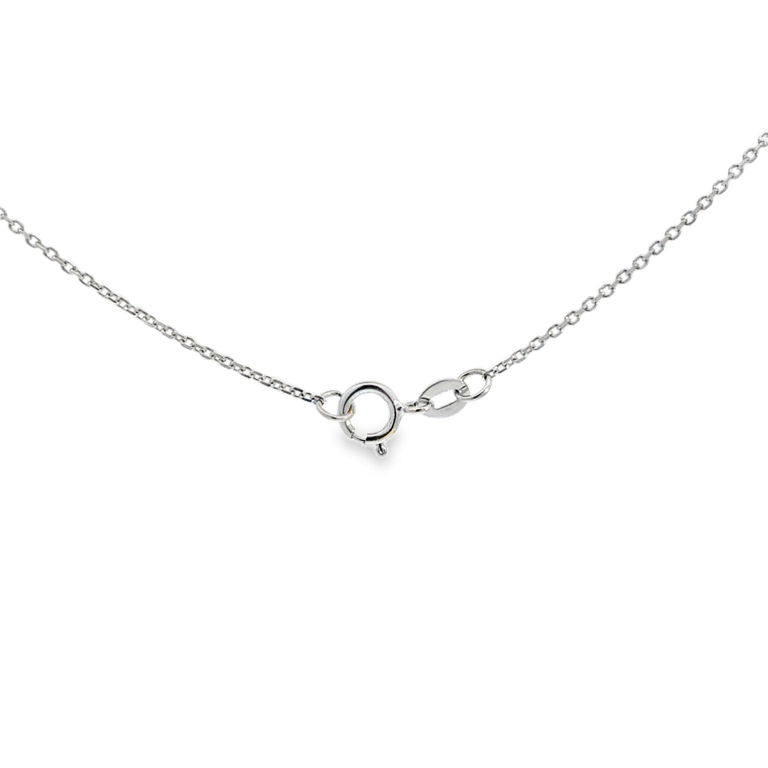 0.14 CT Diamond Bezel Station Necklace 14K White Gold