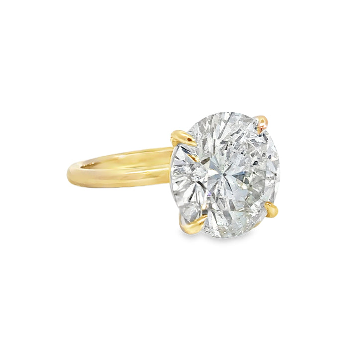 12.43 CT Diamond 14K Yellow Gold Engagement Ring