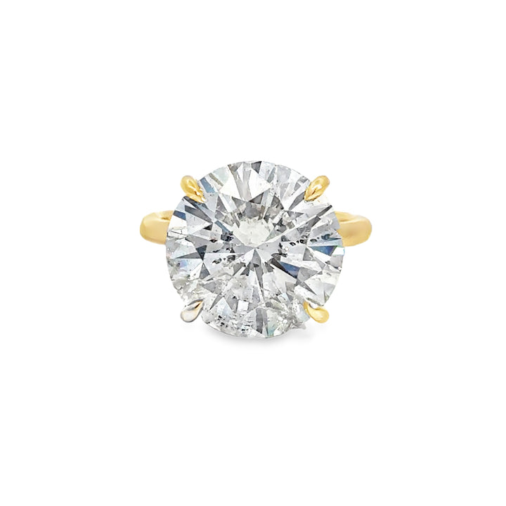 12.43 CT Diamond 14K Yellow Gold Engagement Ring