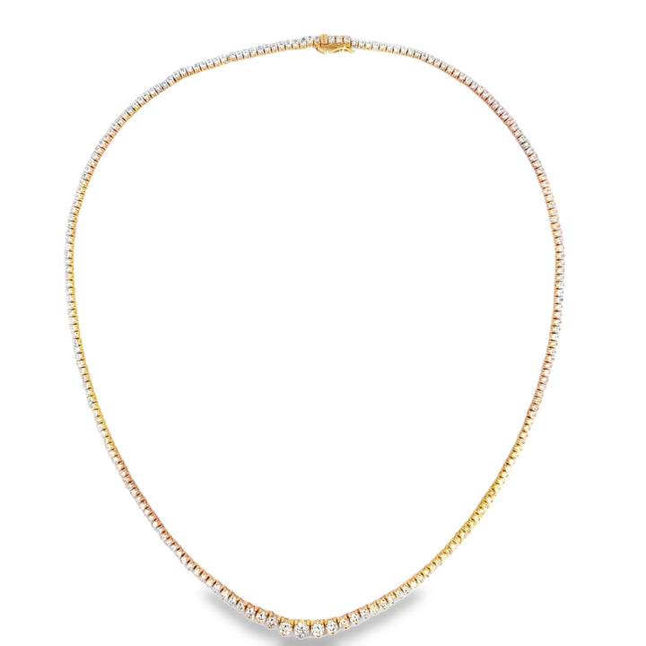 5.83 CTW Diamond 14K Yellow Gold Tennis Necklace