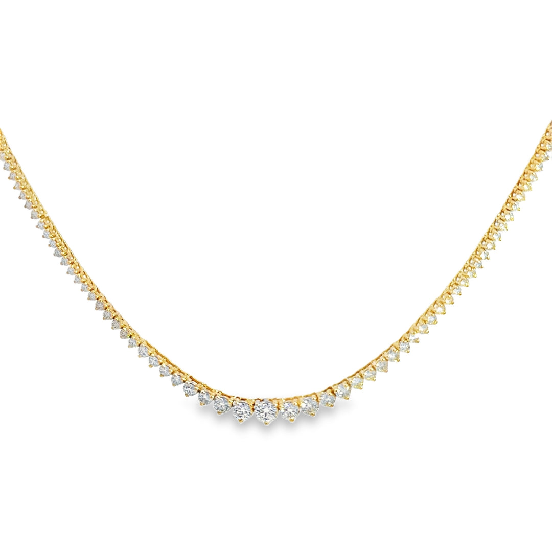 5.83 CTW Diamond 14K Yellow Gold Tennis Necklace