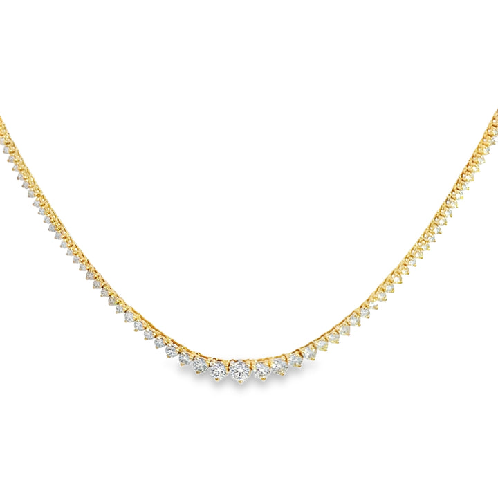 5.83 CTW Diamond 14K Yellow Gold Tennis Necklace