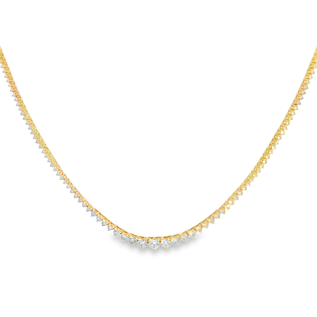 5.83 CTW Diamond 14K Yellow Gold Tennis Necklace