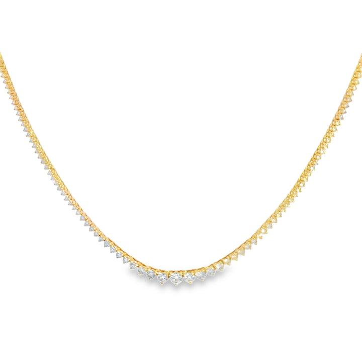5.83 CTW Diamond 14K Yellow Gold Tennis Necklace