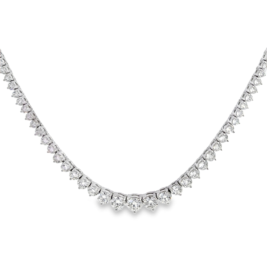 10.57 CTW Diamond 14K White Gold Tennis Necklace