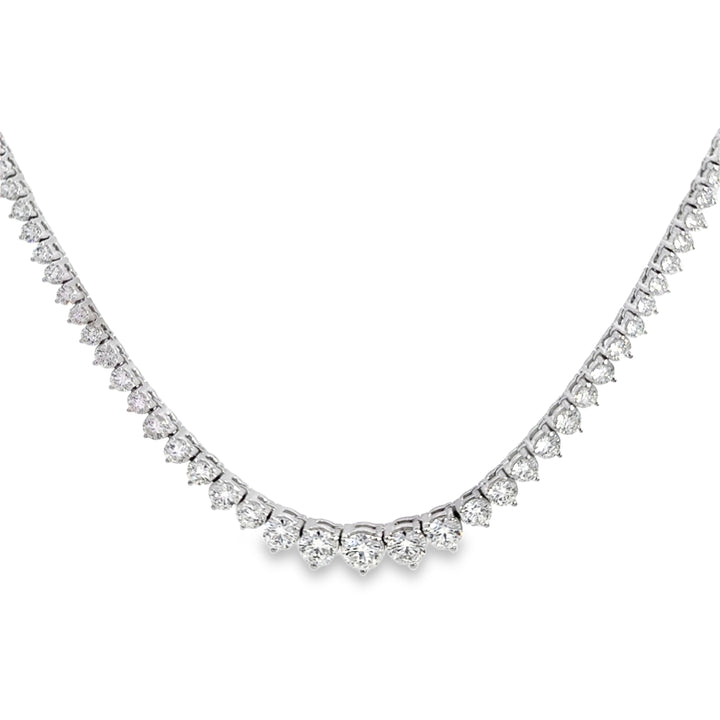 10.57 CTW Diamond 14K White Gold Tennis Necklace