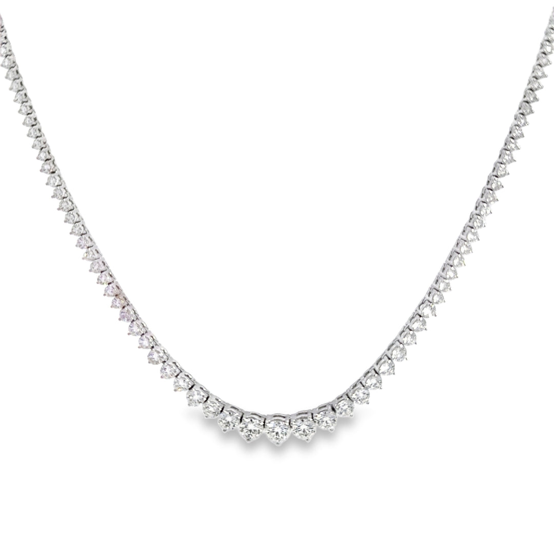 10.57 CTW Diamond 14K White Gold Tennis Necklace