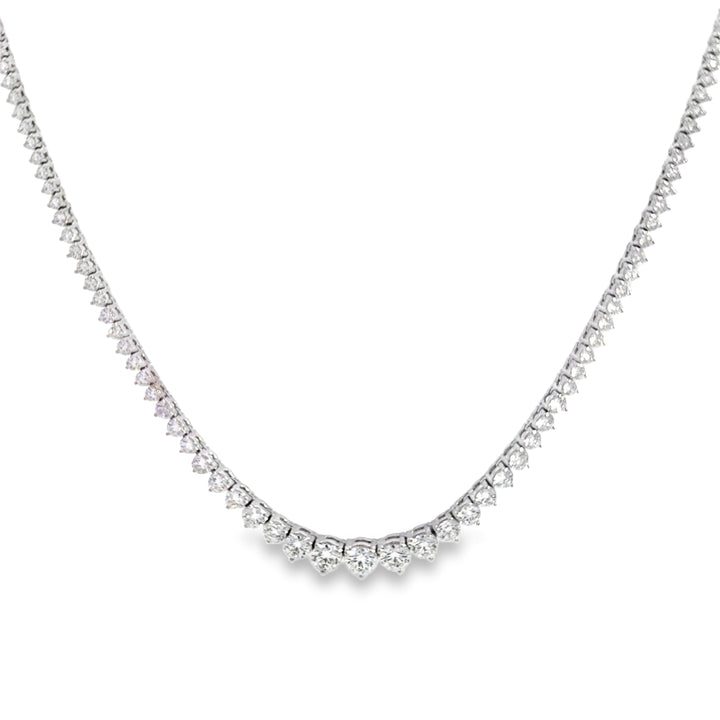 10.57 CTW Diamond 14K White Gold Tennis Necklace