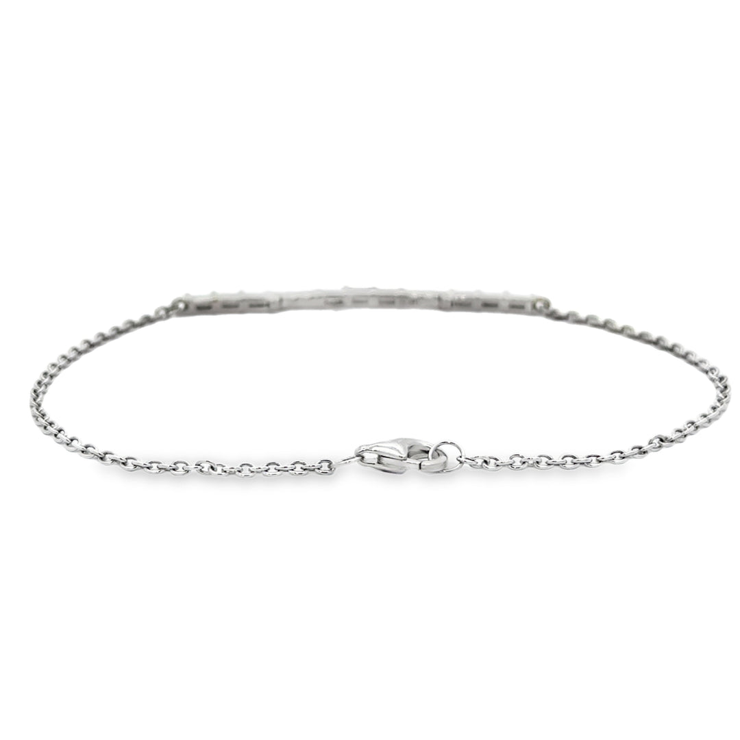0.40 CTW Diamond Baguette and Round Bracelet 14K White Gold