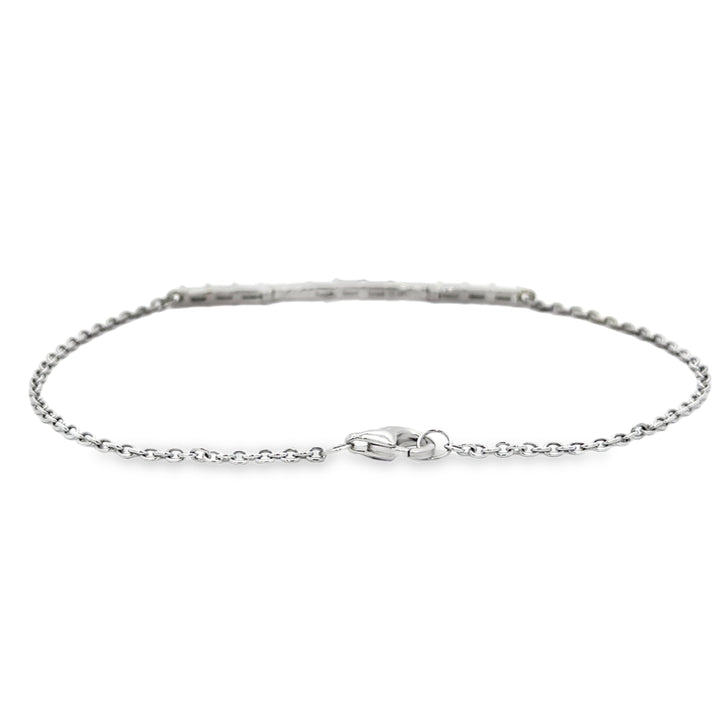 0.40 CTW Diamond Baguette and Round Bracelet 14K White Gold