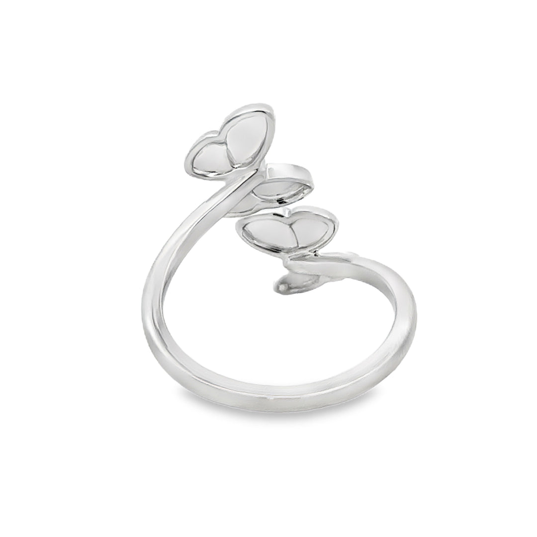 0.25 CTW Diamond Butterfly Ring 14K White Gold