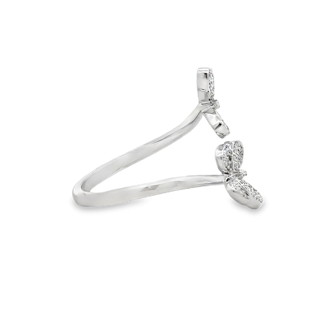 0.25 CTW Diamond Butterfly Ring 14K White Gold