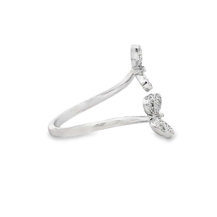 0.25 CTW Diamond Butterfly Ring 14K White Gold