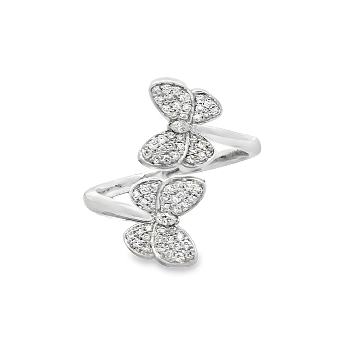 0.25 CTW Diamond Butterfly Ring 14K White Gold