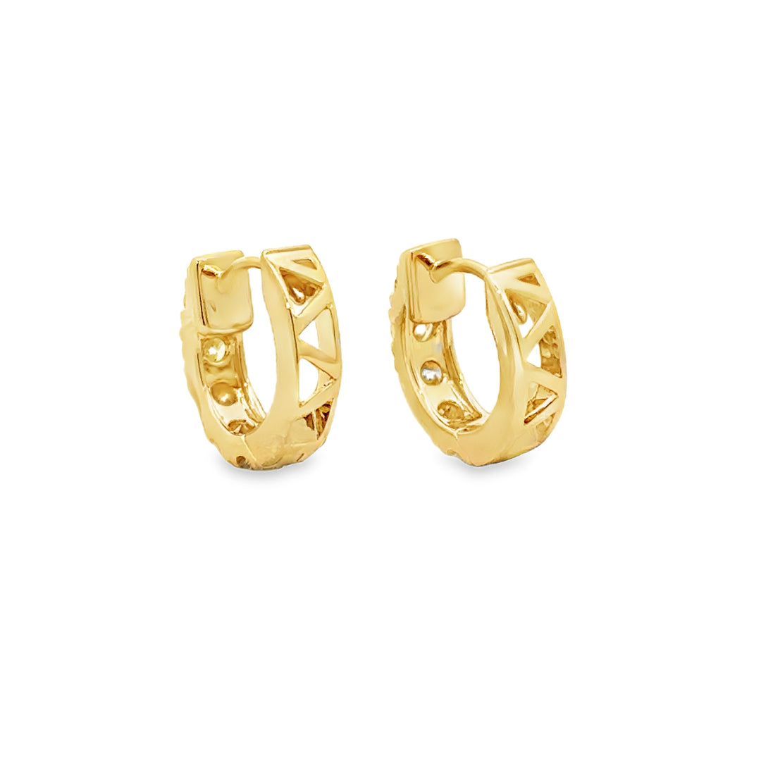 1.00 CTW Diamond 14K Yellow Gold Hoop Earrings