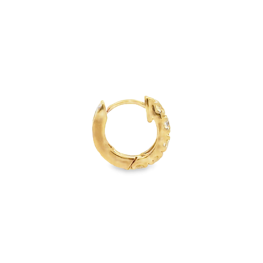1.00 CTW Diamond 14K Yellow Gold Hoop Earrings