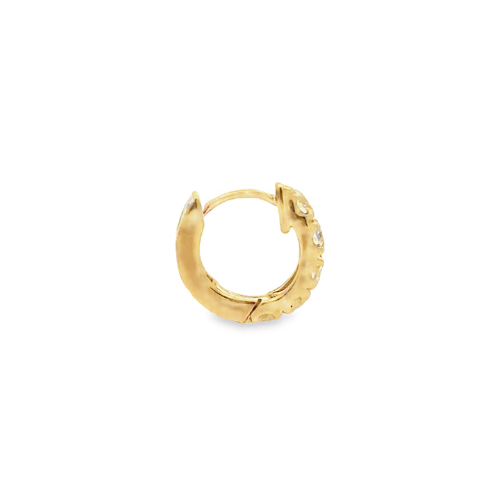 1.00 CTW Diamond 14K Yellow Gold Hoop Earrings