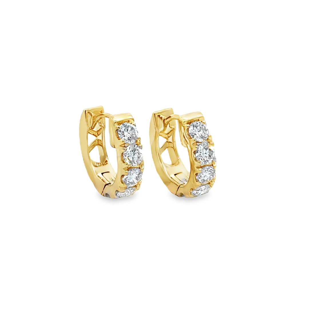 1.00 CTW Diamond 14K Yellow Gold Hoop Earrings