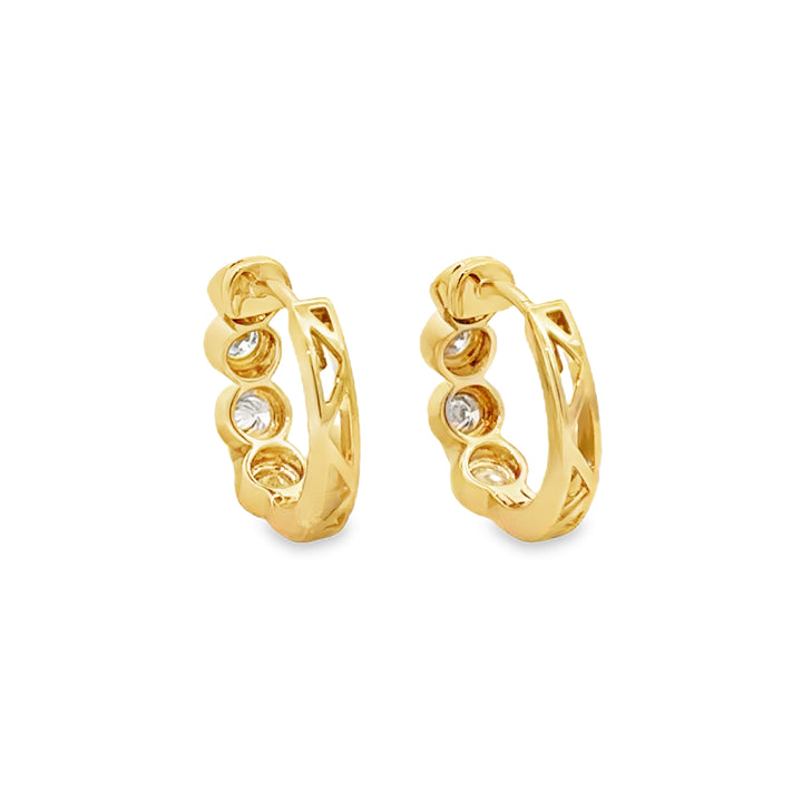 0.45 CTW Diamond 14K Yellow Gold Hoop Earrings