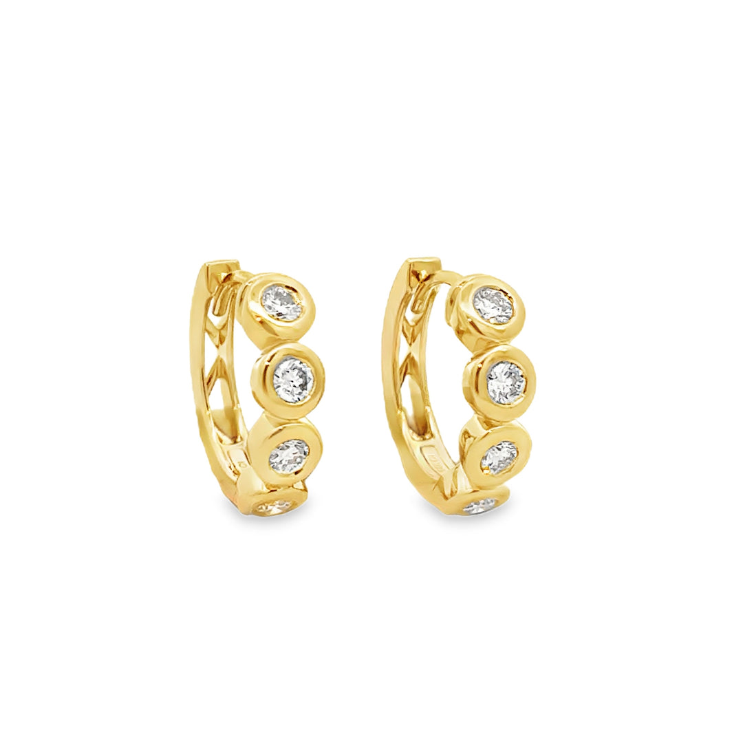 0.45 CTW Diamond 14K Yellow Gold Hoop Earrings