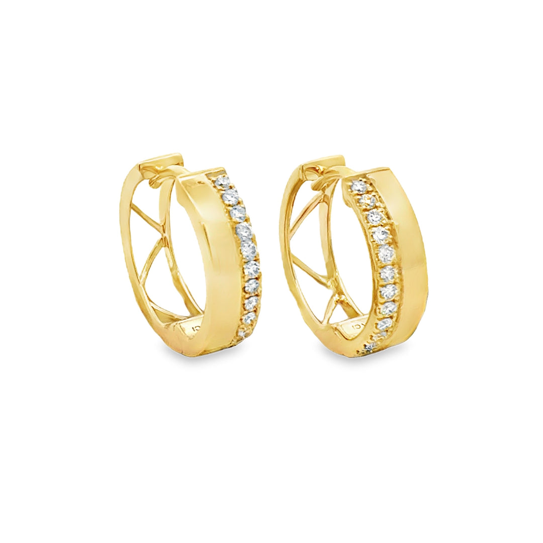 0.20 CTW Diamond 14K Yellow Gold Hoop Earrings