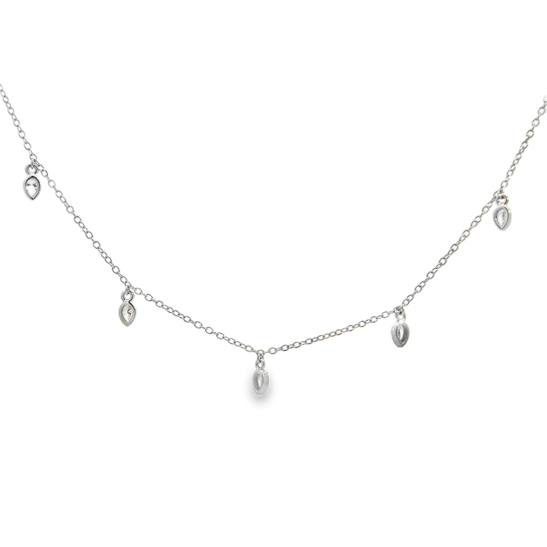 0.35 CTW Diamond Pear Shape Drop Necklace in 14K White Gold