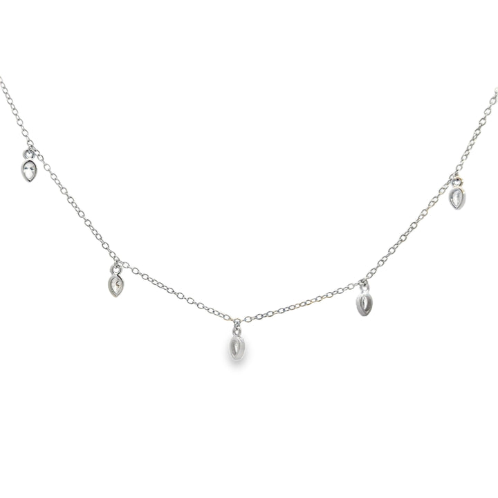 0.35 CTW Diamond Pear Shape Drop Necklace in 14K White Gold