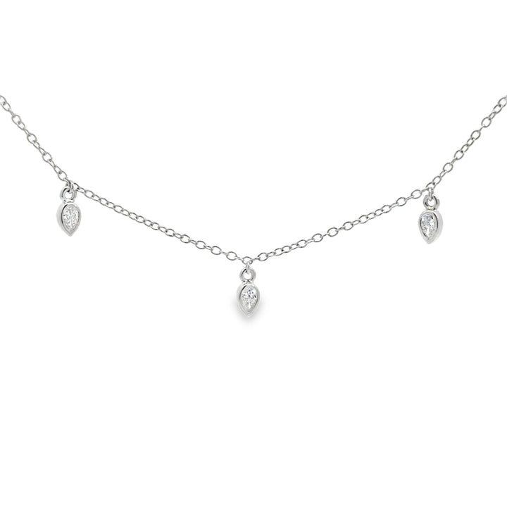 0.35 CTW Diamond Pear Shape Drop Necklace in 14K White Gold