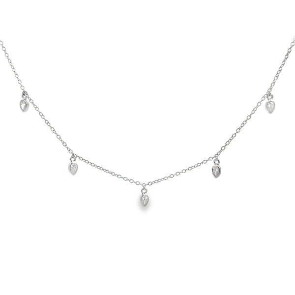 0.35 CTW Diamond Pear Shape Drop Necklace in 14K White Gold