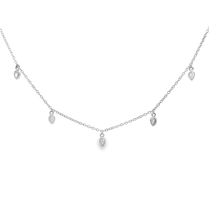 0.35 CTW Diamond Pear Shape Drop Necklace in 14K White Gold