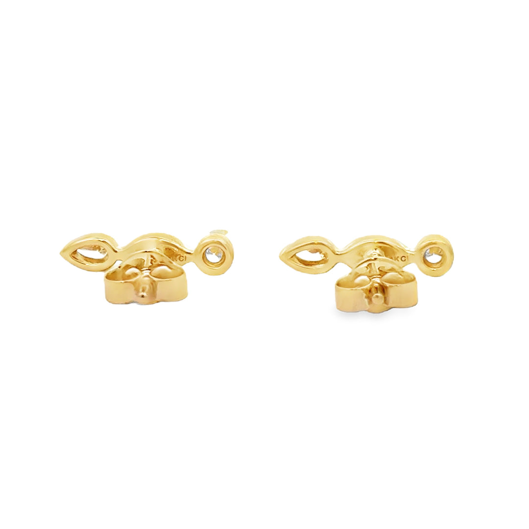 0.38 CTW Diamond 14K Yellow Gold Elongated Stud Earrings